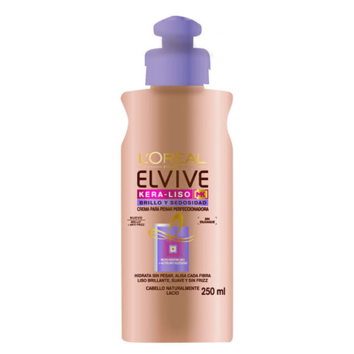 Crema para peinar Elvive Kera-Liso Brillo & Sedosidad Perfeccionadora X 250 Ml - Imagen 2