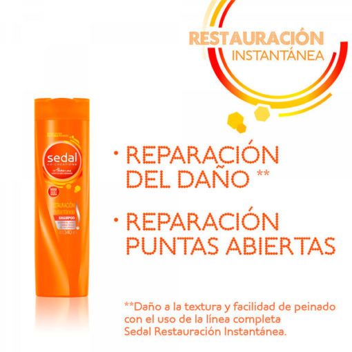 Shampoo Sedal  Restauración Instantánea 340 Ml - Imagen 4