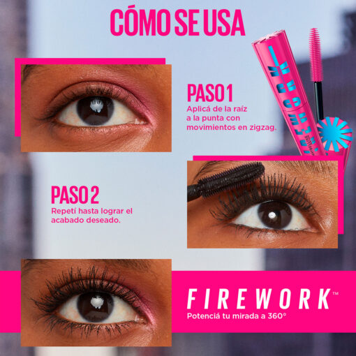 Máscara de Pestañas Maybelline Lash Sensational Firework Waterproof X 1 U - Imagen 7